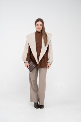 Kontrast Tasarım Yelek Detaylı Kadın Tunik 8085 - 28