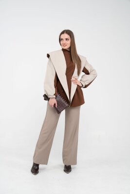 Kontrast Tasarım Yelek Detaylı Kadın Tunik 8085 - 29