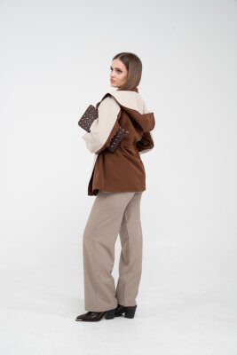 Kontrast Tasarım Yelek Detaylı Kadın Tunik 8085 - 30