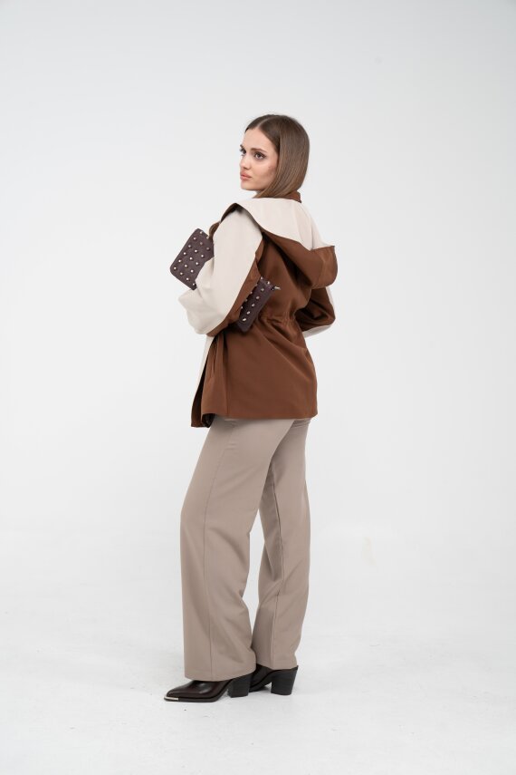 Kontrast Tasarım Yelek Detaylı Kadın Tunik 8085 - 30