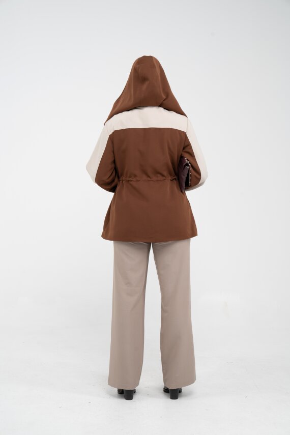 Kontrast Tasarım Yelek Detaylı Kadın Tunik 8085 - 35