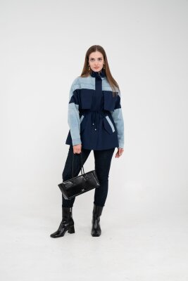 Kot Detaylı Siyah Şerit Tasarım Kadın Kap 1729 - 12