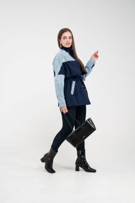 Kot Detaylı Siyah Şerit Tasarım Kadın Kap 1729 - 17