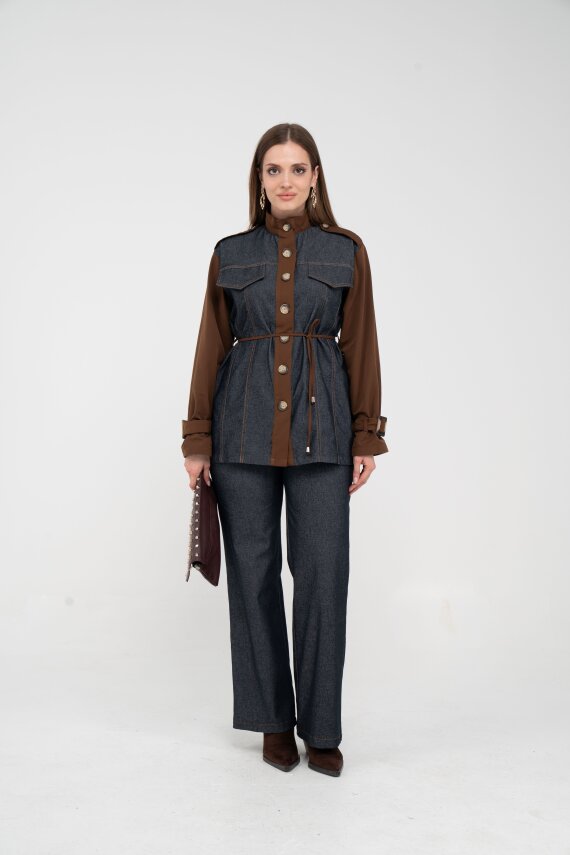 Kot Görünümlü Detaylı İkili Takım K1754 - 12