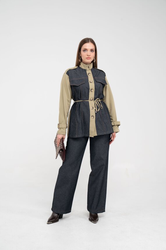 Kot Görünümlü Detaylı İkili Takım K1754 - 28