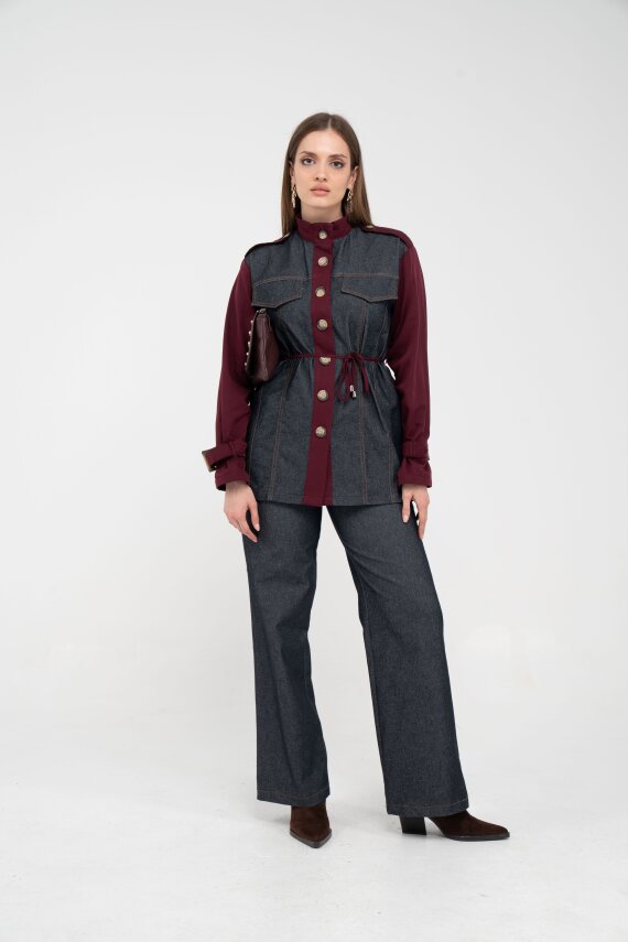 Kot Görünümlü Detaylı İkili Takım K1754 - 34