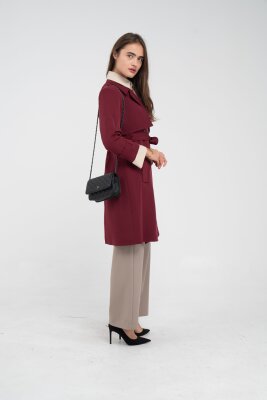 Kuşaklı Çift Düğmeli Kadın Trençkot 8063 - 23