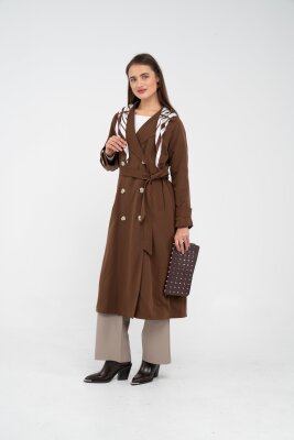 Kuşaklı Çift Düğmeli Kadın Trençkot 8086 - 4