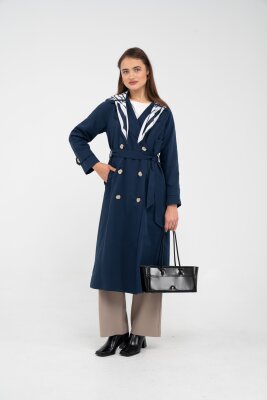 Kuşaklı Çift Düğmeli Kadın Trençkot 8086 - 20