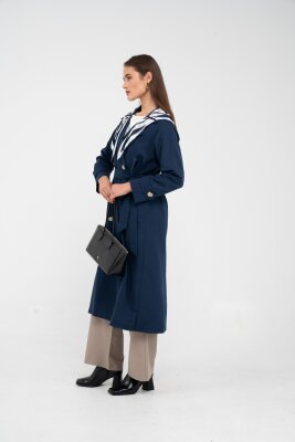 Kuşaklı Çift Düğmeli Kadın Trençkot 8086 - 21
