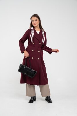 Kuşaklı Çift Düğmeli Kadın Trençkot 8086 - 29