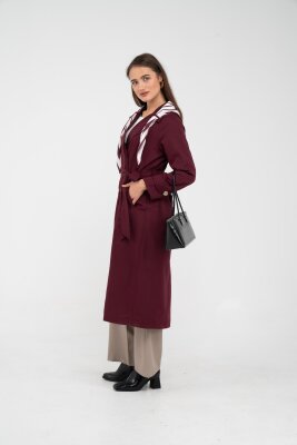 Kuşaklı Çift Düğmeli Kadın Trençkot 8086 - 30