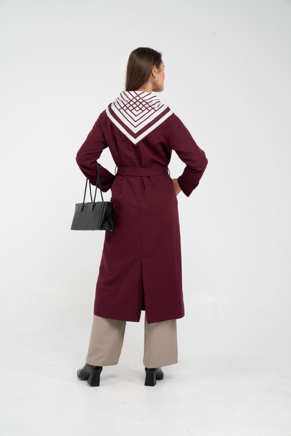 Kuşaklı Çift Düğmeli Kadın Trençkot 8086 - 33