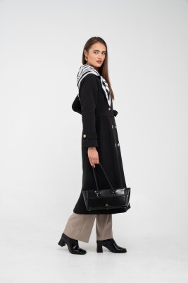 Kuşaklı Çift Düğmeli Kadın Trençkot 8086 - 39