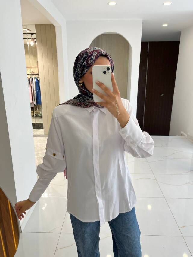 Metal Aksesurlı Basıc Gömlek GMK08009 - 1