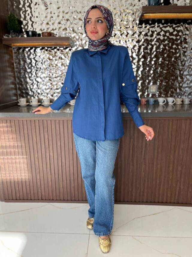 Metal Aksesurlı Basıc Gömlek GMK08009 - 6