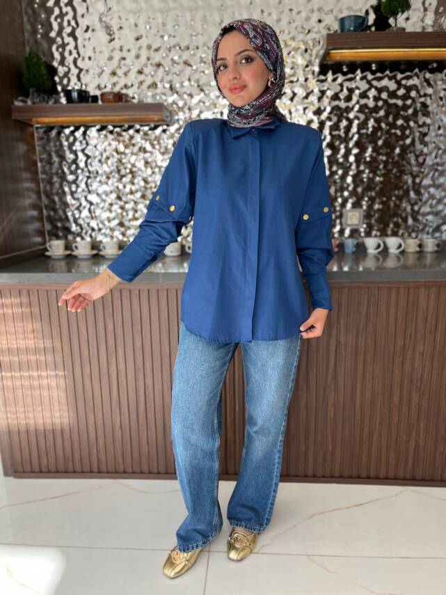 Metal Aksesurlı Basıc Gömlek GMK08009 - 7