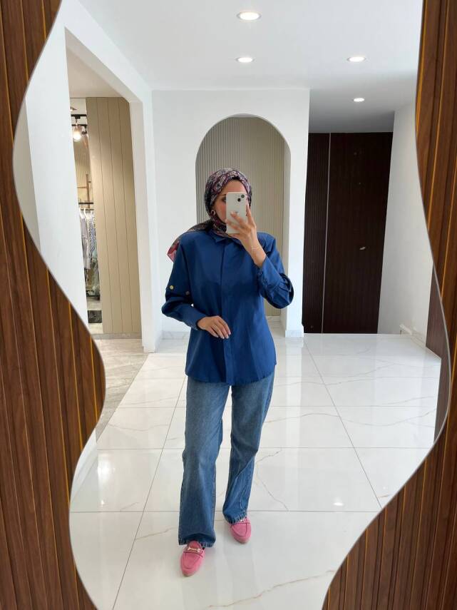 Metal Aksesurlı Basıc Gömlek GMK08009 - 8