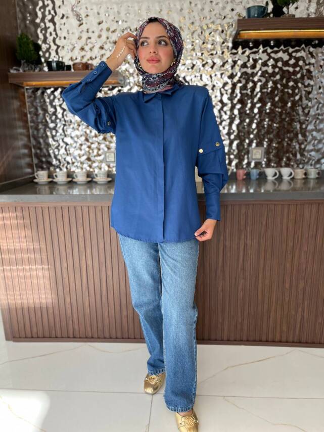 Metal Aksesurlı Basıc Gömlek GMK08009 - 10