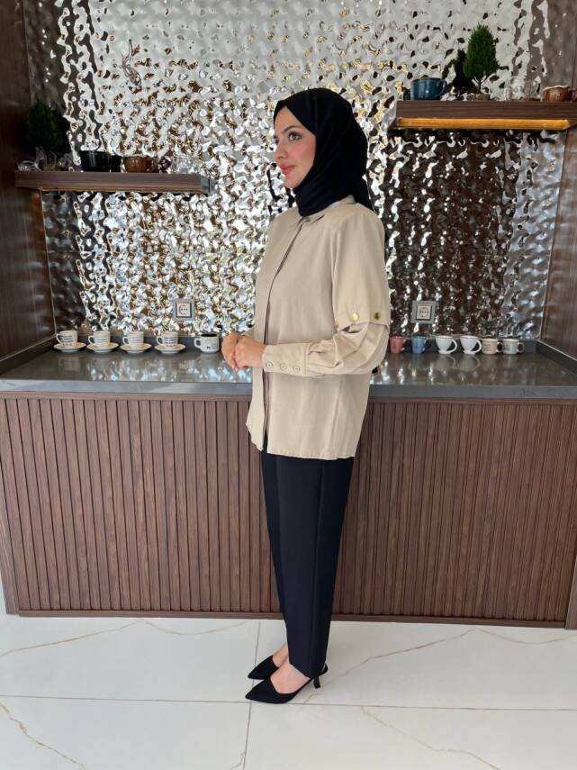 Metal Aksesurlı Basıc Gömlek GMK08009 - 13