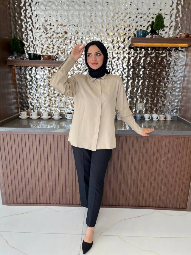 Metal Aksesurlı Basıc Gömlek GMK08009 - 15