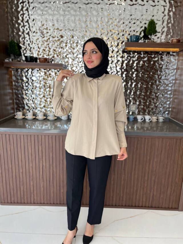 Metal Aksesurlı Basıc Gömlek GMK08009 - 17