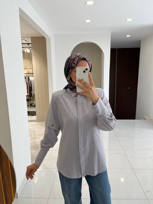 Metal Aksesurlı Basıc Gömlek GMK08009 - 21