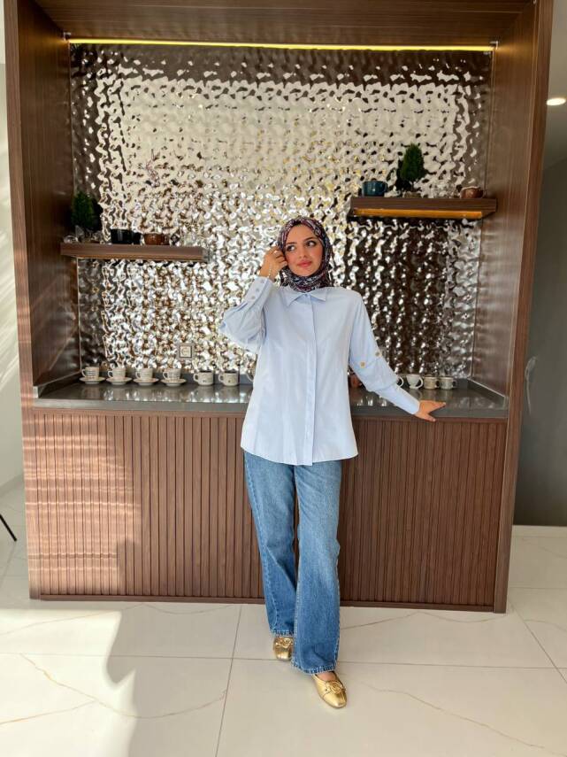 Metal Aksesurlı Basıc Gömlek GMK08009 - 40