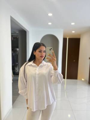 Sırt Dekolteli Oversize Basic Gömlek GMK08002 - 5