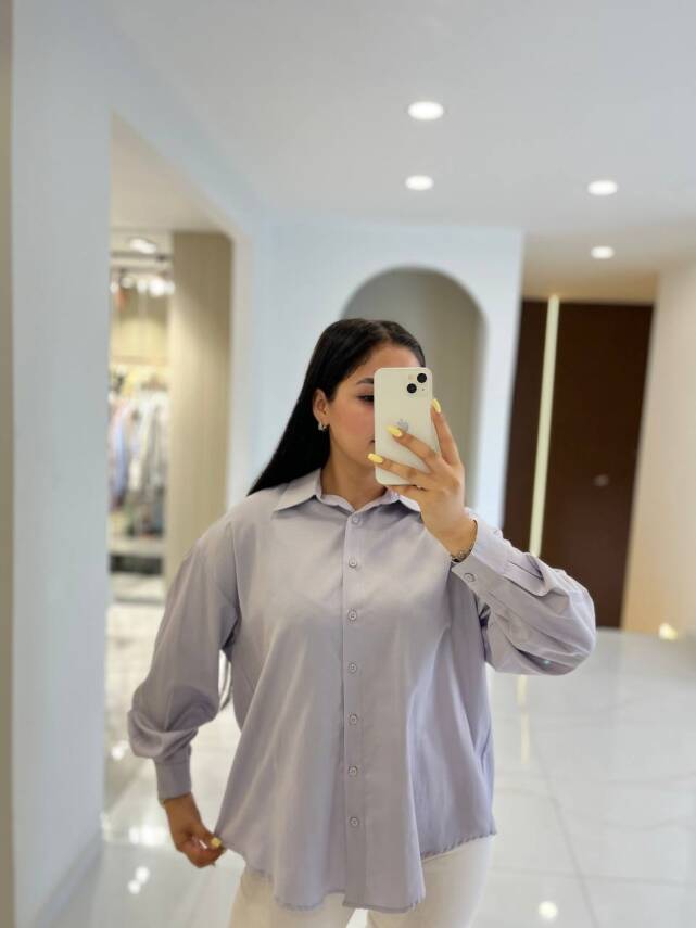 Sırt Dekolteli Oversize Basic Gömlek GMK08002 - 11