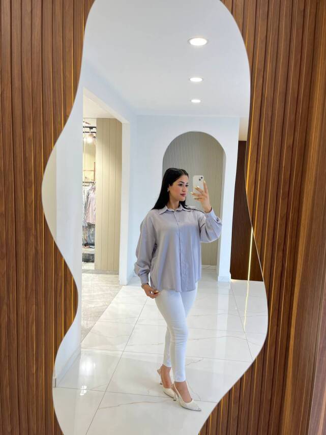 Sırt Dekolteli Oversize Basic Gömlek GMK08002 - 16