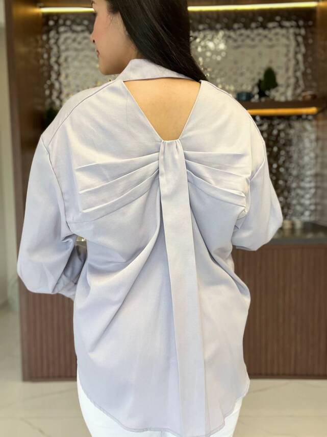 Sırt Dekolteli Oversize Basic Gömlek GMK08002 - 18