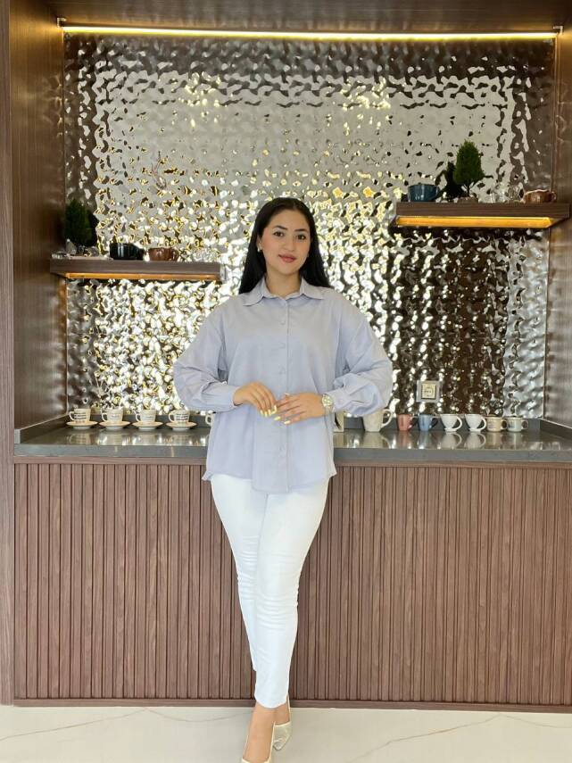 Sırt Dekolteli Oversize Basic Gömlek GMK08002 - 19