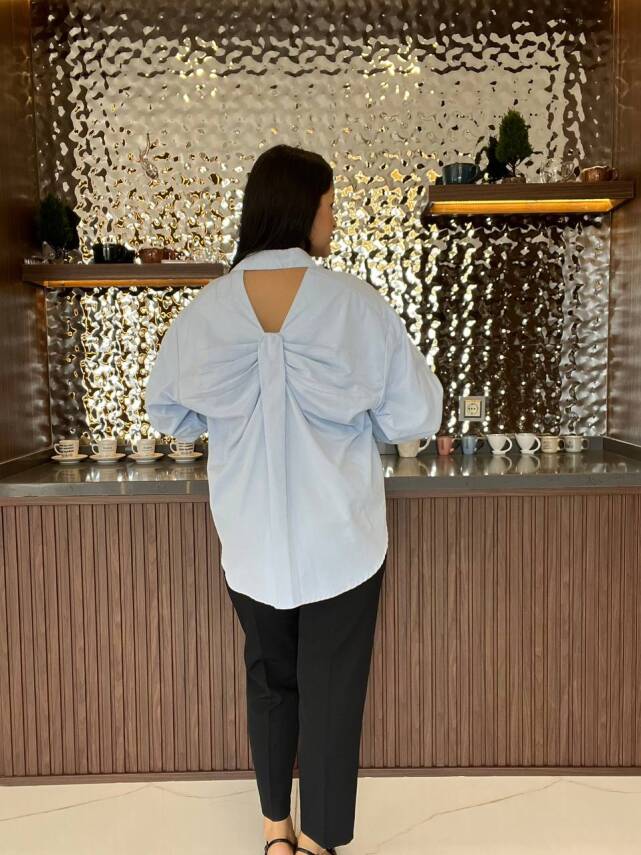 Sırt Dekolteli Oversize Basic Gömlek GMK08002 - 24