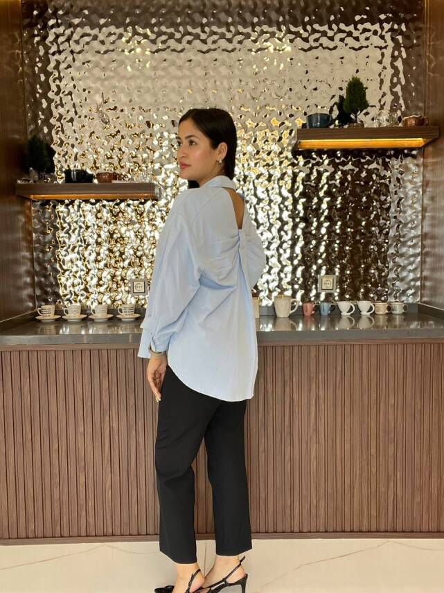 Sırt Dekolteli Oversize Basic Gömlek GMK08002 - 25