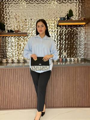 Sırt Dekolteli Oversize Basic Gömlek GMK08002 - 29