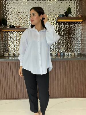 Sırt Dekolteli Oversize Basic Gömlek GMK08002 - 30