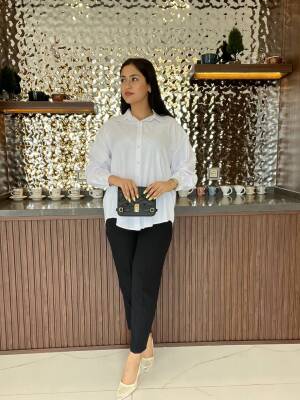 Sırt Dekolteli Oversize Basic Gömlek GMK08002 - 33