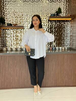 Sırt Dekolteli Oversize Basic Gömlek GMK08002 - 38