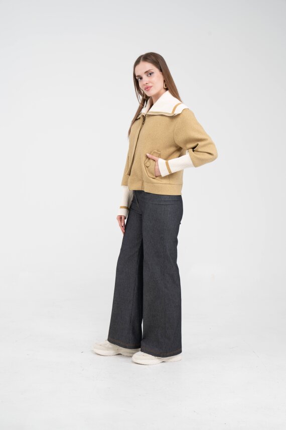 Oversize Fermuarlı Sweat Ceket K1720 - 4