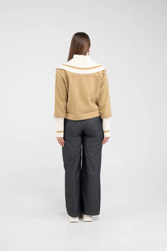 Oversize Fermuarlı Sweat Ceket K1720 - 6