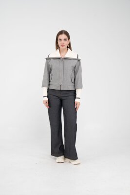 Oversize Fermuarlı Sweat Ceket K1720 - 12
