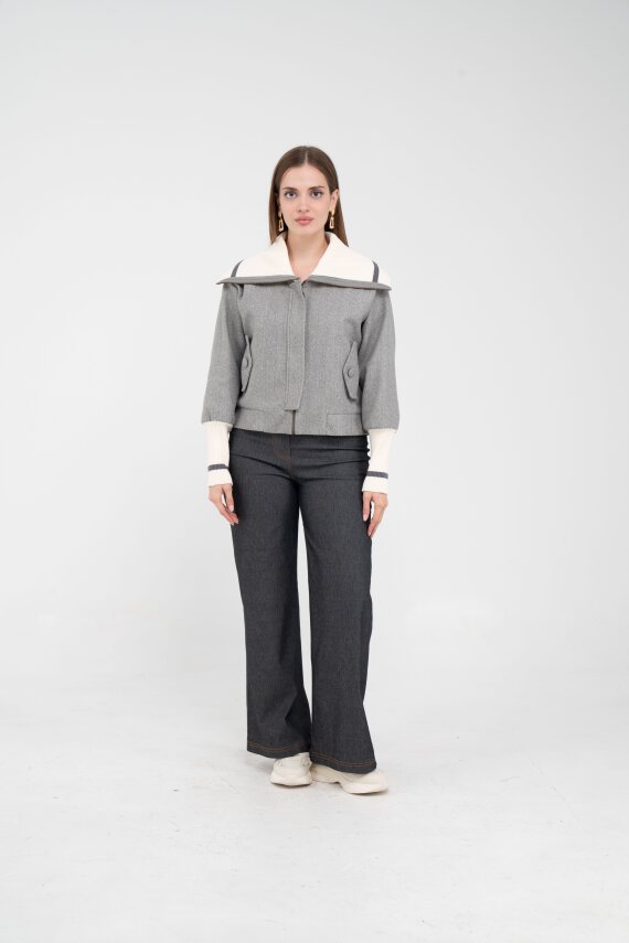 Oversize Fermuarlı Sweat Ceket K1720 - 12