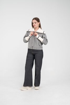 Oversize Fermuarlı Sweat Ceket K1720 - 8
