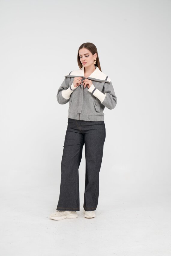 Oversize Fermuarlı Sweat Ceket K1720 - 8