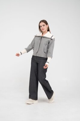 Oversize Fermuarlı Sweat Ceket K1720 - 9