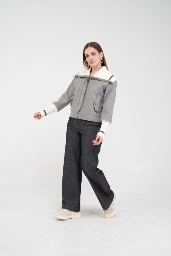 Oversize Fermuarlı Sweat Ceket K1720 - 9