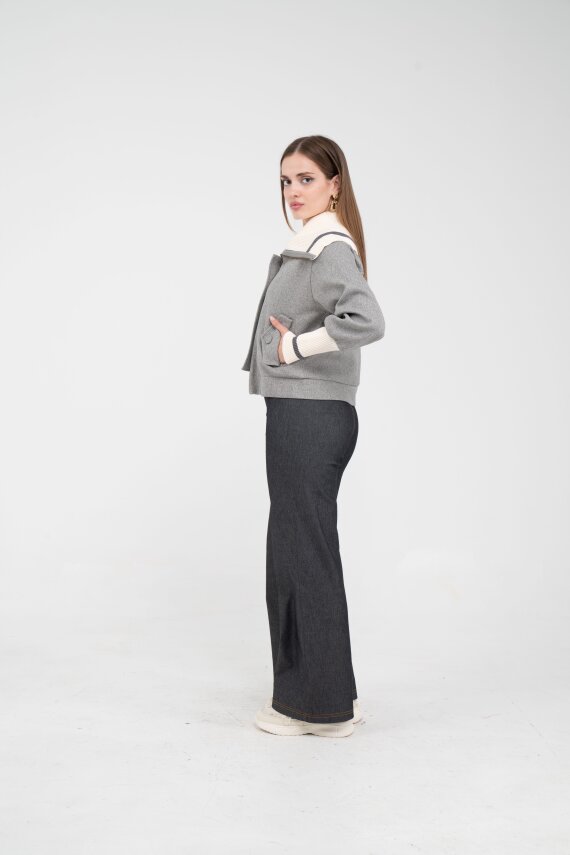 Oversize Fermuarlı Sweat Ceket K1720 - 10