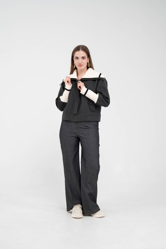 Oversize Fermuarlı Sweat Ceket K1720 - 14