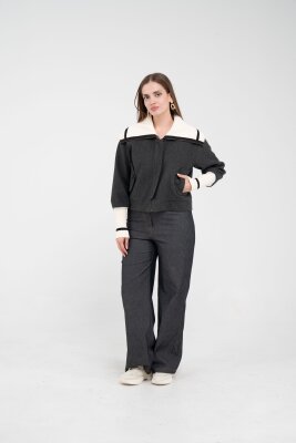 Oversize Fermuarlı Sweat Ceket K1720 - 16